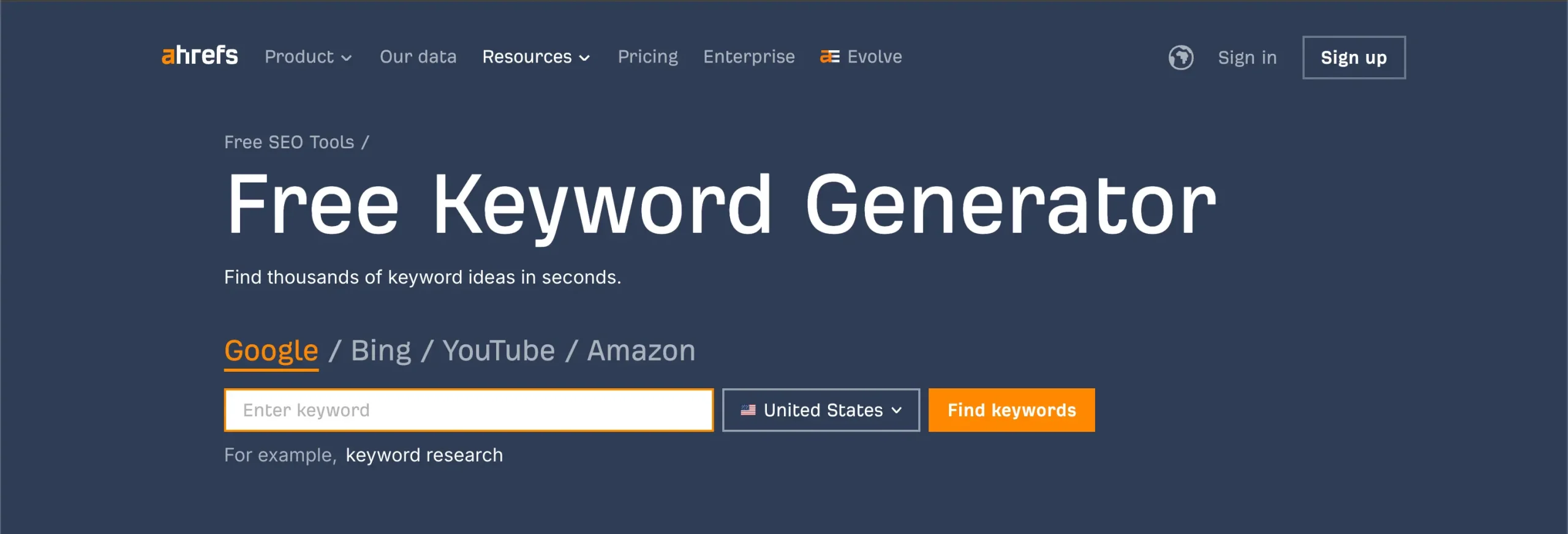 ahrefs keyword research