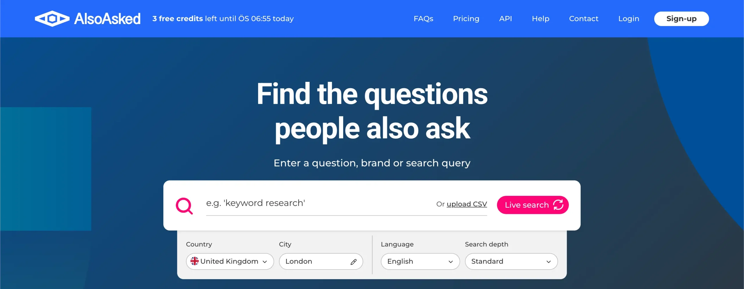 keyword research on also asked
